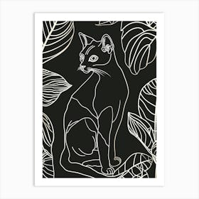 Egyptian Mau Cat Minimalist Illustration 3 Art Print