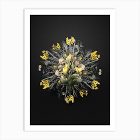 Vintage Sabot des Alpes Flower Wreath on Wrought Iron Black n.1423 Art Print