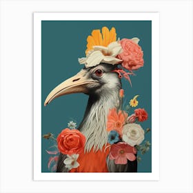 Bird With A Flower Crown Pelican 2 Art Print