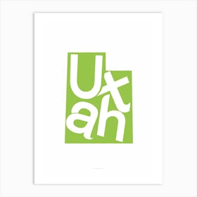 Utah State Typography Art Print