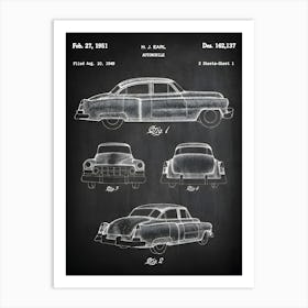 Car Print Vintage Car Gifts Sign Cadi Patent Print Old Car Decor Vehicle Poster Wall Art Blueprint Vc1371 Art Print