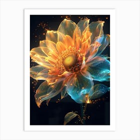 Flower With Flames Art Print