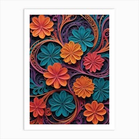 Quilling Flowers Art Print