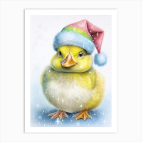 Christmas Hat Duckling 2 Art Print