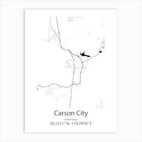 Carson,United States Minimalist Map Art Print