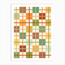 Earth-Toned Checkered Plaid Art Print