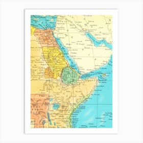 Map Of Africa — retro map, vintage map print Art Print