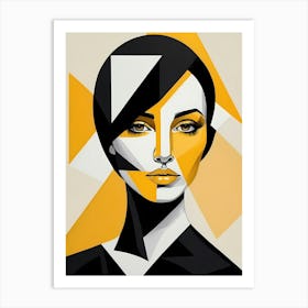Minimalism Geometric Woman Portrait Pop Art (55) Art Print