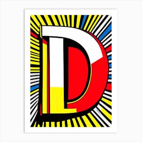 D, Letter, Alphabet Comic 3 Art Print