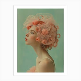 Pastel pink girl Art Print