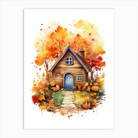 Cute Autumn Fall Scene 37 Art Print