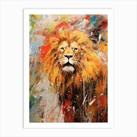 Lion Abstract Expressionism 2 Art Print