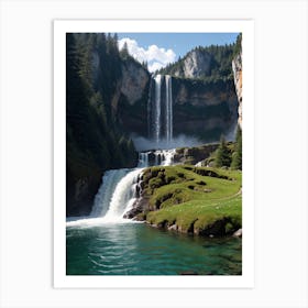 Green Waterfall Art Print