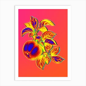 Neon Apple Botanical in Hot Pink and Electric Blue n.0302 Art Print