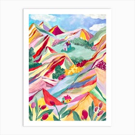 House In The Hills Art Print