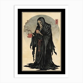 Skeleton In A Robe Art Print