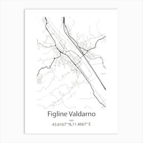 Figline Valdarno,Italy Minimalist Map Art Print