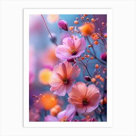 Cosmos Flowers Art Print