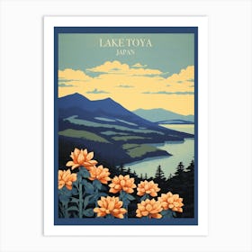 Lake Toya, Japan Vintage Travel Art 4 Poster Art Print