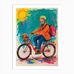 Man On A Bike 2 Art Print