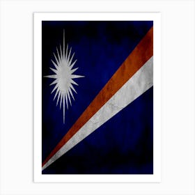 Marshall Islands Flag Texture Art Print