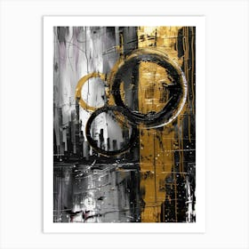 Abstract Black And Gold Painting 39 Art Print