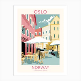 Oslo, Norway, Flat Pastels Tones Illustration 1 Poster Art Print