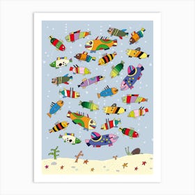 Fish Ocean Sea Water Diving Blue Art Print