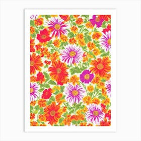 Rudbeckia Floral Print Retro Pattern 1 Flower Art Print