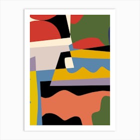 Abstract Color Block Collage Art Print