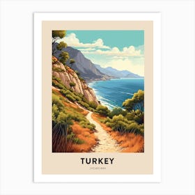 Lycian Way Turkey 1 Vintage Hiking Travel Poster Art Print