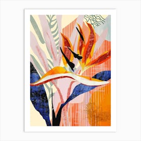 Colourful Flower Illustration Bird Of Paradise 4 Art Print
