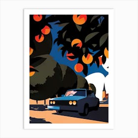 Car In The Orchard Art Print