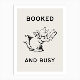 Booked and Busy | Vintage Retro Reading Bookish 2 Art Print