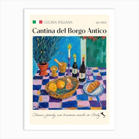 Cantina Del Borgo Antico Trattoria Italian Poster Food Kitchen Art Print