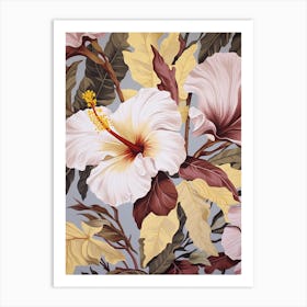 Hibiscus 3 Flower Painting Art Print