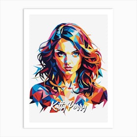 Katty Perry 01 Portrait Music Icon Style WPAP Pop Art Art Print