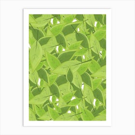 Green Leaves Seamless Pattern Art Print