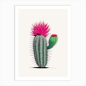 Echinocereus Cactus Minimal Line Drawing Art Print