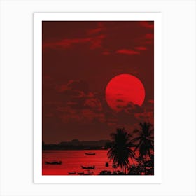 Sunset Over The Sea Art Print