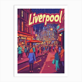 Aihrgdesign A 1970s Inspired Travel Poster For Liverpool 5 Art Print