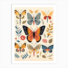 Vintage Butterflies Art Print