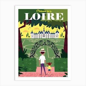 Chateaux De La Loire Poster Green Art Print