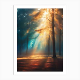 Sunrise In The Forest 4 Art Print