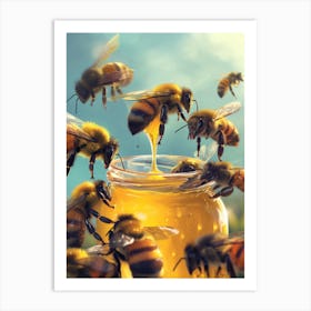 Halictidae Bee Realism Illustration 10 Art Print