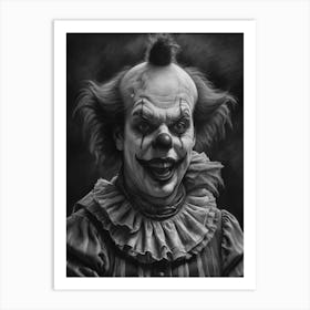 Grin of Doom Creepy Freaky Clown Art Print