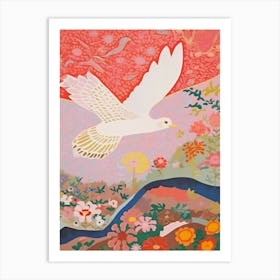 Maximalist Bird Painting Seagull 2 Art Print