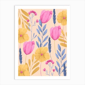 Watercolor Floral Pattern Art Print