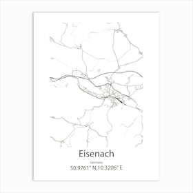 Eisenach,Germany Minimalist Map Art Print