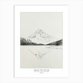 Mount Fuji Japan Line Drawing 4 Poster Art Print